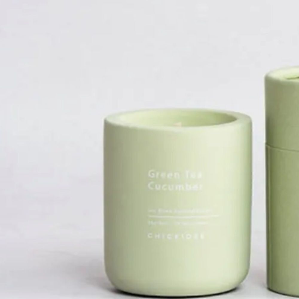 CHICKIDEE Green Tea Cucumber Concrete Candle